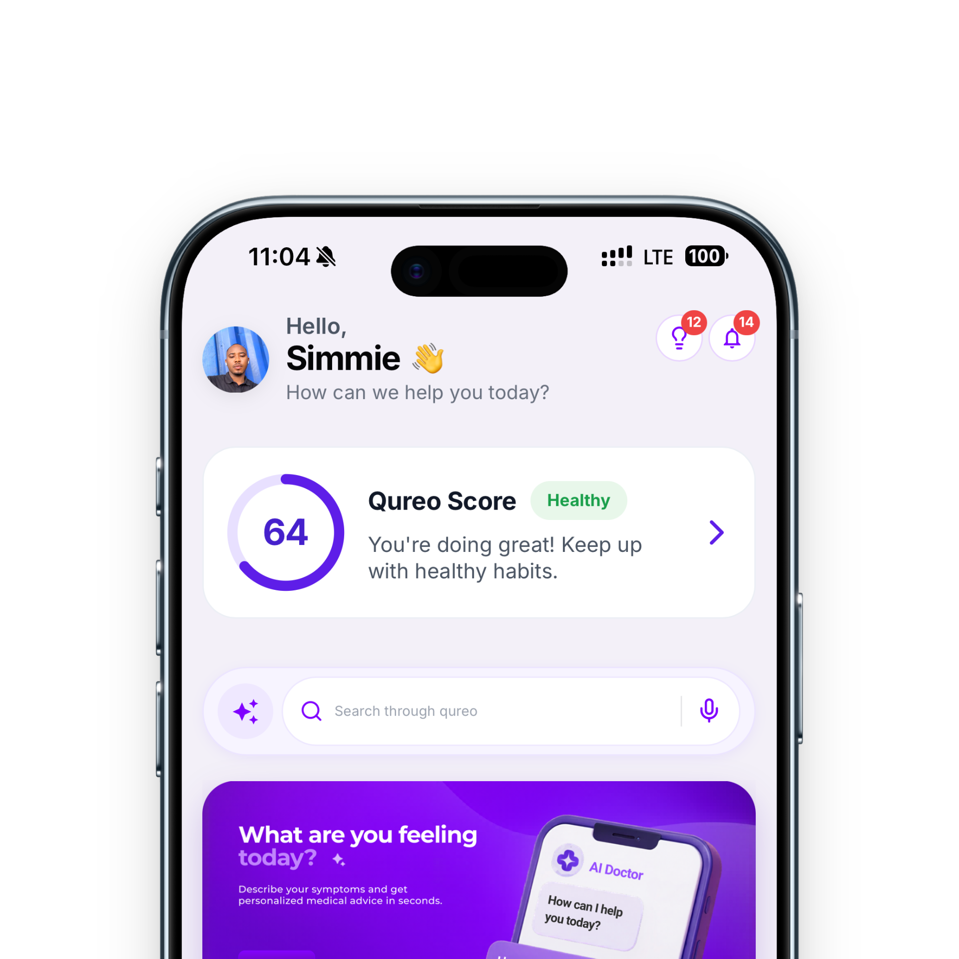 Qureo app on a phone screen
